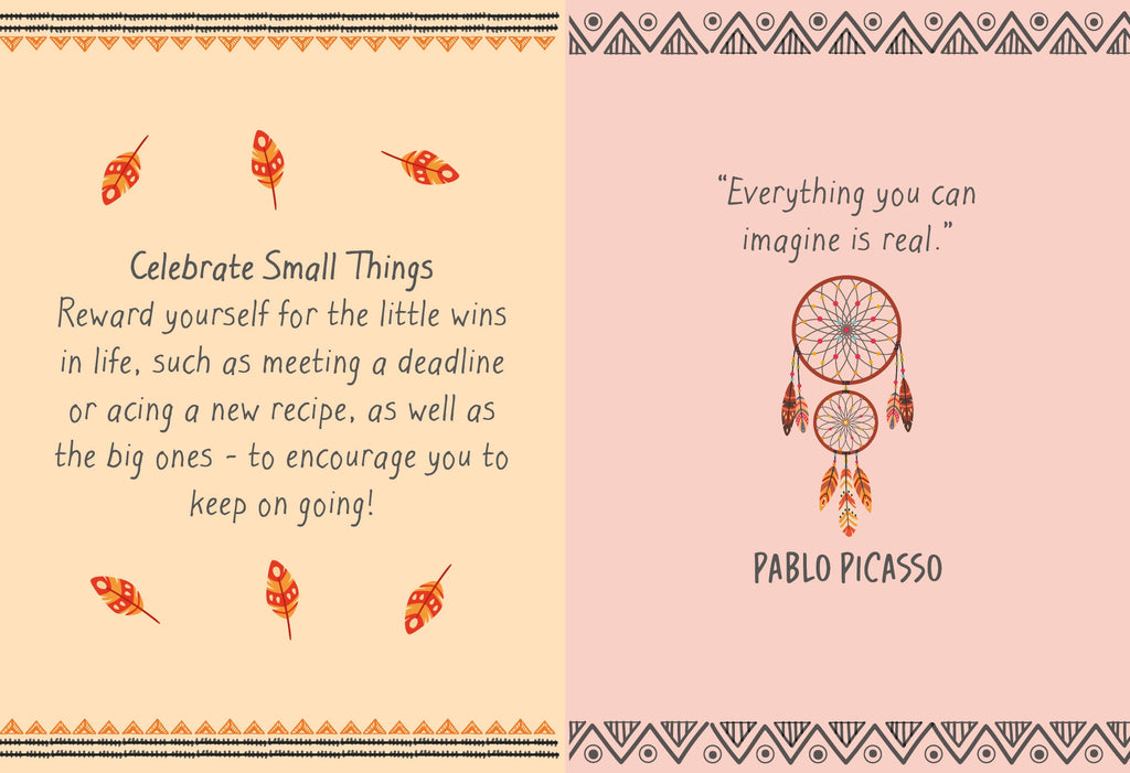 nside pages of Don’t Give a Fox featuring positive messages about celebrating small wins and imagination.