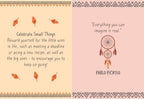 nside pages of Don’t Give a Fox featuring positive messages about celebrating small wins and imagination.