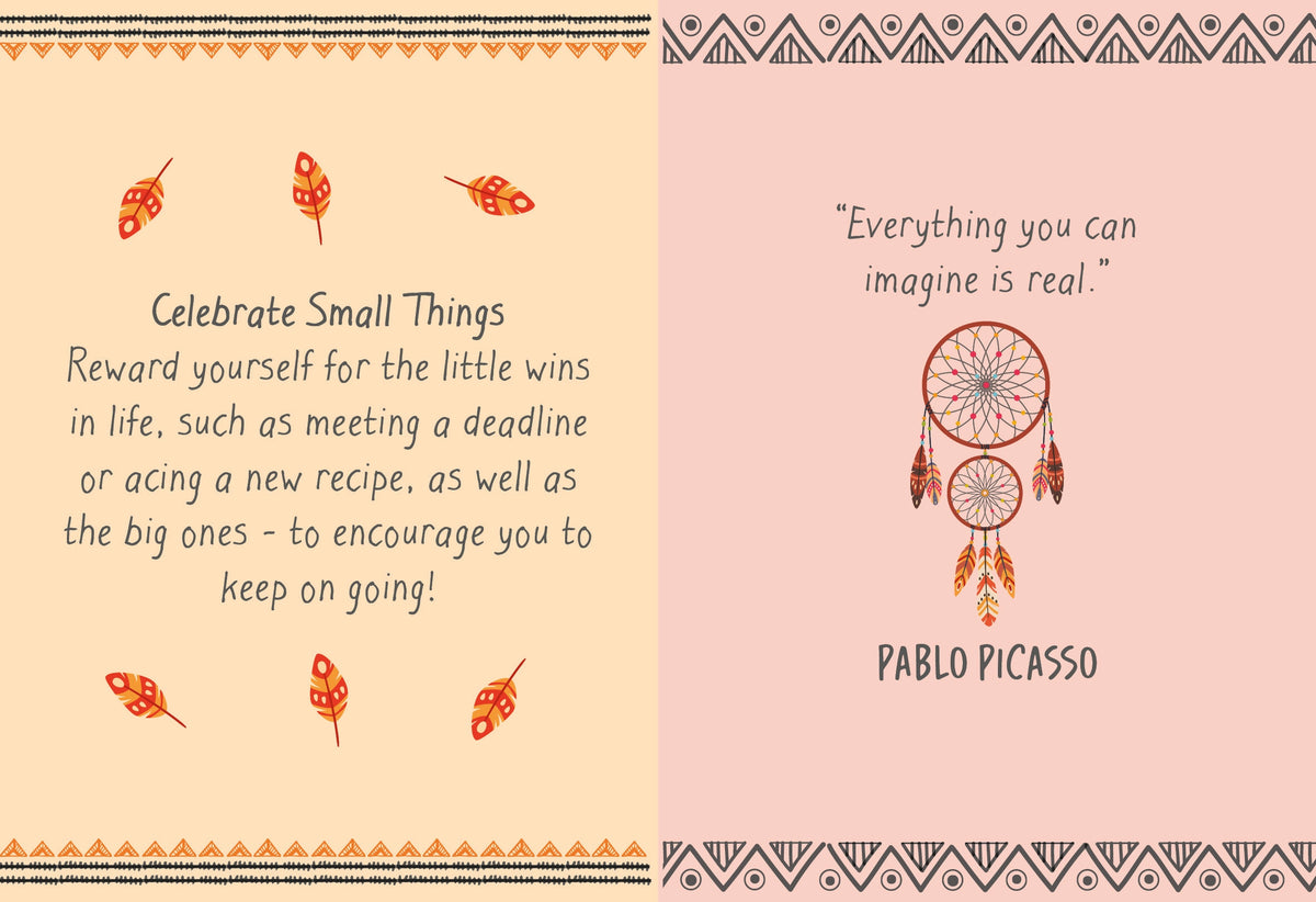 nside pages of Don’t Give a Fox featuring positive messages about celebrating small wins and imagination.