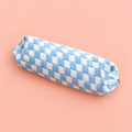 Blue Gingham Fabric Pencil & Make Up Brush Case