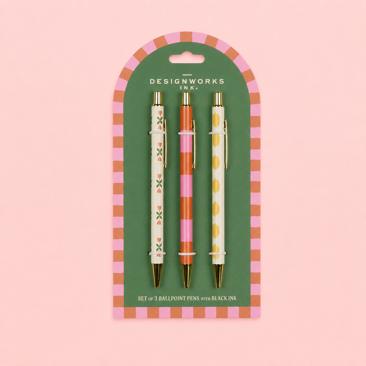Set of 3 Patterned Ballpoint Pens