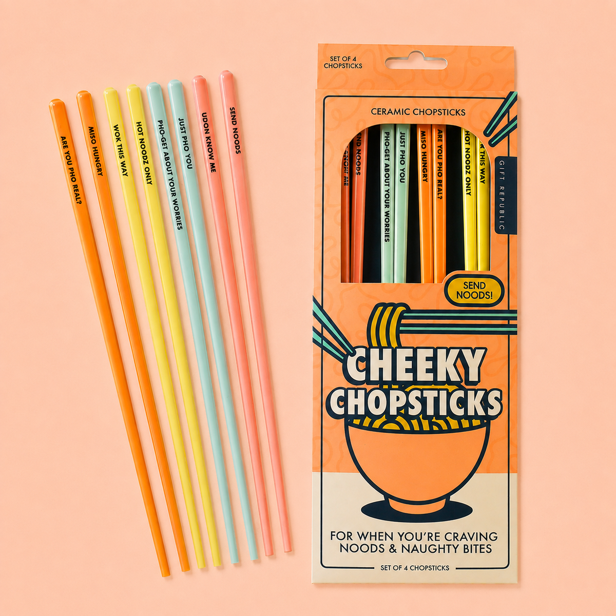 Cheeky Ceramic Chopsticks Set