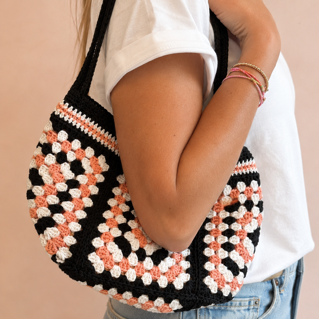 Handmade Crochet Granny Square Bag