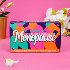 Colourful Understand & Embrace Your Menopause card set in bright pink, orange, green and purple packaging.