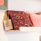 Pink Multi Sequin Wave Zip Pouch