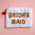 Bridesmaid White Velvet Sequin Pouch