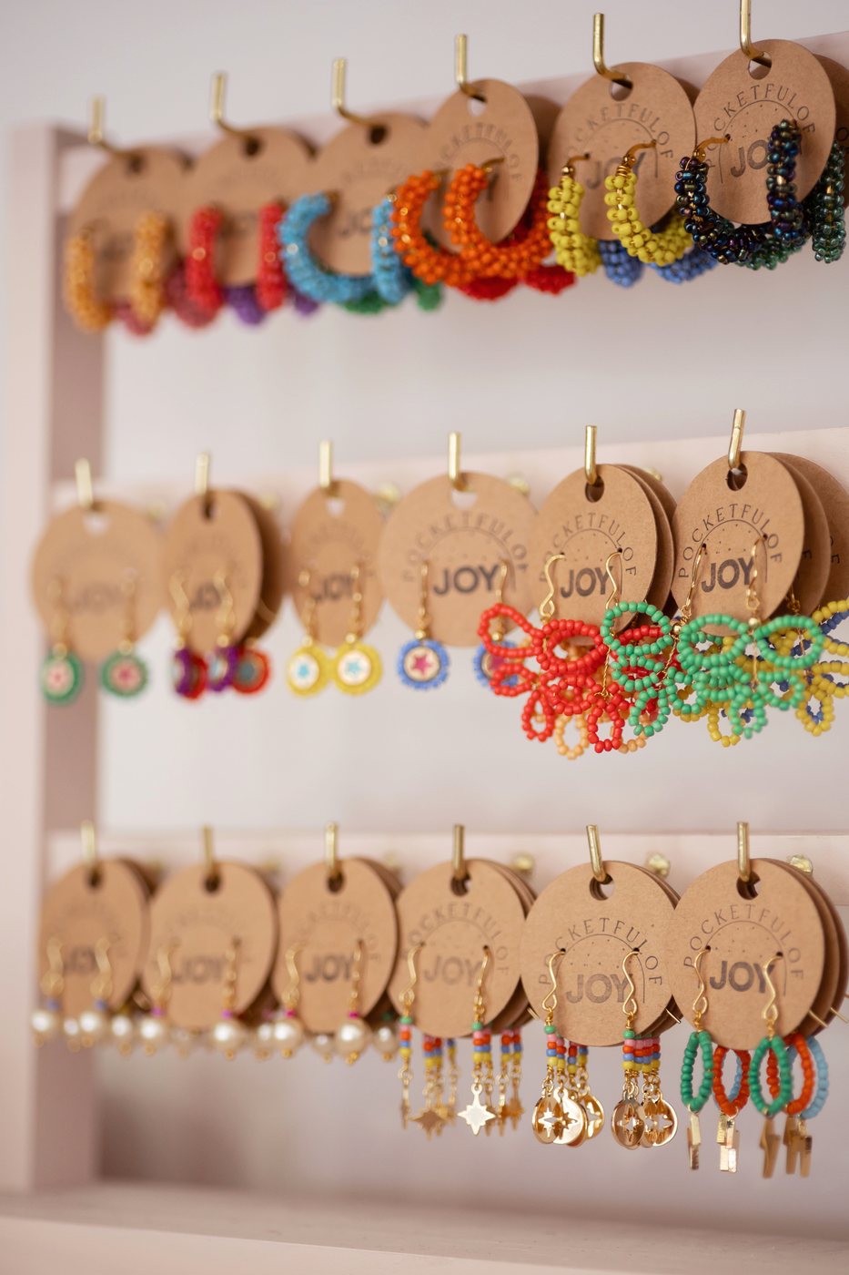 Jewellery display at Pocketful of Joy